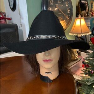 Silverado Black Wool Wide-Brim Hat-L unisex